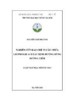 Nghiên cứu bào chế vi cầu chứa leuprolid acetat định hướng dùng đường tiêm   