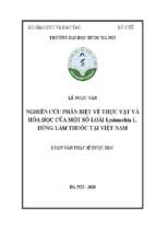 Nghiên cứu phân biệt về thực vật và hóa học của một số loài lysimachia l. dùng làm thuốc tại việt nam     