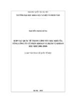 Hợp tác quốc tế trong lĩnh vực dầu khí của tổng công ty cổ phần khoan và dịch vụ khoan dầu khí ( 2001 2010)