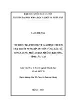 Tri thức địa phương về giáo dục trẻ em của người nùng dín ở thôn tùng lâu, xã tung chung phố, huyện mường khương, tỉnh lào cai