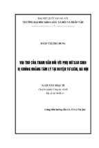 Vai trò của tham vấn đối với phụ nữ sau sinh bị khủng hoảng tâm lý tại huyện từ liêm, hà nội