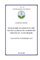 đánh giá hiệu quả kinh tế của việc đặt máy xạ trị gia tốc tại bệnh viện nhân dân 115   tp. hồ chí minh