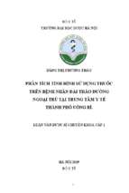 Phân tích tình hình sử dụng thuốc trên bệnh nhân đái tháo đường ngoại trú tại trung tâm y tế thành phố uông bí.