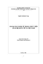 Ngoại giao kinh tế trong thực tiễn quan hệ quốc tế và việt nam  