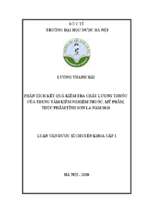 Phân tích kết quả kiểm tra chất lượng thuốc của trung tâm kiểm nghiệm thuốc, mỹ phẩm, thực phẩm tỉnh sơn la năm 2018