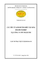 Các yếu tố ảnh hưởng đến văn hóa doanh nghiệp tại công ty fpt telecom 