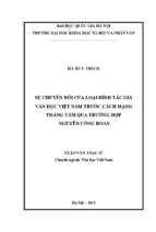 Sự chuyển đổi của loại hình tác giả văn học việt nam trước cách mạng tháng tám qua trường hợp nguyễn công hoan.