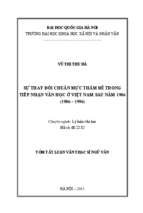 Sự thay đổi chuẩn mực thẩm mĩ trong tiếp nhận văn học ở việt nam sau năm 1986 (1986 1996)  