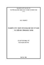 Nghiên cứu thần tích hai huyện từ sơn và tiên du tỉnh bắc ninh