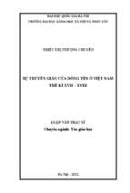 Sự truyền giáo của dòng tên ở việt nam thế kỷ xvii xviii  