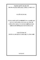 Sử dụng thiết chế tài chính để nâng cao hiệu quả quản lý chất lượng hàng hóa sau công bố chất lượng trong các doanh nghiệp sản xuất, kinh doanh trên địa bàn thành phố hà nội