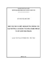 Nhu cầu tin và mức độ đáp ứng thông tin tại trường cao đẳng văn hóa nghệ thuật và du lịch nha trang  