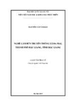 Nghề làm bún truyền thống xã đa mai, thành phố bắc giang, tỉnh bắc giang