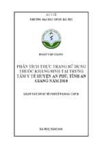 Phân tích thực trạng sử dụng thuốc kháng sinh tại trung tâm y tế huyện an phú, tỉnh an giang năm 2018