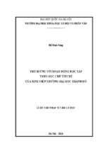 Thích ứng với hoạt động học tập theo học chế tín chỉ của sinh viên trường đại học thành đô