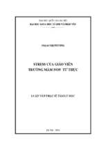 Stress của giáo viên trường mầm non tư thục