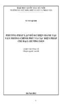 Phương pháp lập hồ sơ hiện hành tại văn phòng chính phủ và các biện pháp chỉ đạo, hướng dẫn  