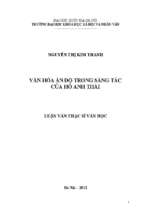 Văn hóa ấn độ trong danh sách của hồ anh thái  