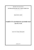 Nghiên cứu sản phẩm du lịch biển đảo quảng nam