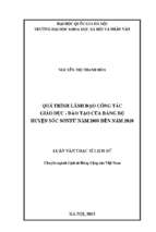 Quá trình lãnh đạo công tác giáo dục   đào tạo của đảng bộ huyện sóc sơn từ năm 2000 đến năm 2010. 