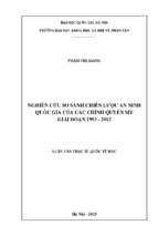 Nghiên cứu so sánh chiến lược an ninh quốc gia của các chính quyền mỹ giai đoạn 1993 – 2012