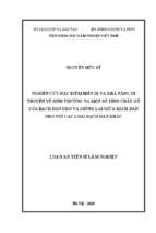 Nghiên cứu đặc điểm biến dị và khả năng di truyền về sinh trưởng và một số tính chất gỗ của bạch đàn uro và giống lai giữa bạch đàn uro với các loài bạch đàn khác