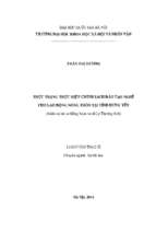 Thực trạng thực hiện chính sách đào tạo nghề cho lao động nông thôn tại tỉnh hưng yên ( khảo sát tại xã hồng nam và xã lý thường kiệt)