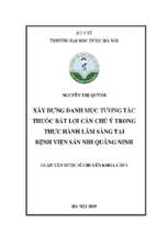 Xây dựng danh mục tương tác thuốc bất lợi cần chú ý trong thực hành lâm sàng tại bệnh viện sản nhi quảng ninh