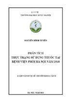 Phân tích thực trạng sử dụng thuốc tại bệnh viện phổi hà nội năm 2018