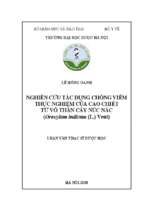 Nghiên cứu tác dụng chống viêm thực nghiệm của cao chiết từ vỏ thân cây núc nác (oroxylum indicum (l.) vent)