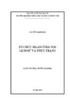 Tổ chức islam ở hà nội  lịch sử và thực trạng