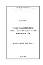 Sự điều chỉnh chiến lược châu á   thái bình dương của mỹ dưới thời obama