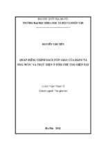 Quan điểm, chính sách tôn giáo của đảng và nhà nước và thực hiện ở tỉnh phú thọ hiện nay  