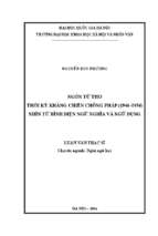 Ngôn từ thơ thời kỳ kháng chiến chống pháp (1946 1954) nhìn từ bình diện ngữ nghĩa và ngữ dụng