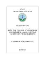 Phân tích tình hình sử dụng kháng sinh trên bệnh nhân mổ lấy thai tại bệnh viện phụ sản hải phòng