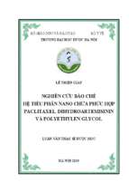 Nghiên cứu bào chế hệ tiểu phân nano chứa phức hợp paclitaxel, dihydroartemisinin và polyethylen glycol