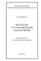 Nguồn sử liệu về vũ khố triều nguyễn ( giai đoạn 1802 1884)