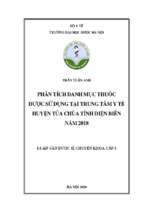 Phân tích danh mục thuốc được sử dụng tại trung tâm y tế huyện tủa chùa tỉnh điện biên năm 2018