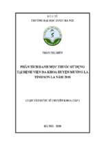 Phân tích danh mục thuốc sử dụng tại bệnh viện đa khoa huyện mường la tỉnh sơn la năm 2018