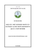 Khảo sát thực hành bán thuốc của ngƣời bán tại nhà thuốc khánh hƣng quận 8, tp.hồ chí minh