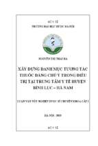 Xây dựng danh mục tương tác thuốc đáng chú ý trong điều trị tại trung tâm y tế huyện bình lục – hà nam