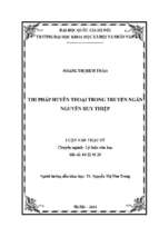 Thi pháp huyền thoại trong truyện ngắn nguyễn huy thiệp  