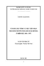 Văn hóa dục tính và việc tiếp nhận thơ nôm truyền tụng hồ xuân hương ở miền bắc 1954 1975