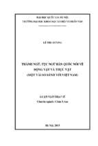 Thành ngữ, tục ngữ hàn quốc nói về động vật và thực vật (một vài so sánh với việt nam)