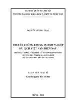 Truyền thông trong doanh nghiệp du lịch việt nam hiện nay (khảo sát công ty dịch vụ lữ hành saigontourist và công ty lữ hành hanoitourist 