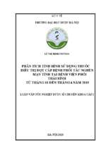 Phân tích tình hình sử dụng thuốc điều trị đợt cấp bệnh phổi tắc nghẽn mạn tính tại bệnh viện phổi thái bình từ tháng 01 đến tháng 6 năm 2019