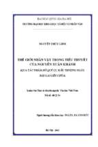 Thế giới nhân vật trong tiểu thuyết của nguyễn xuân khánh (qua tác phẩm hồ qúy ly, mẫu thượng ngàn, đội gạo lên chùa)  