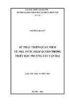 Sự phát triển quan niệm về nhà nước pháp quyền trong triết học phương tây cận đại