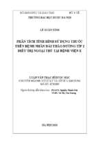 Phân tích tình hình sử dụng thuốc trên bệnh nhân đái tháo đường típ 2 điều trị ngoại trú tại bệnh viện e