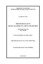 Thái độ bàng quan trong gia đình của trẻ vị thành niên